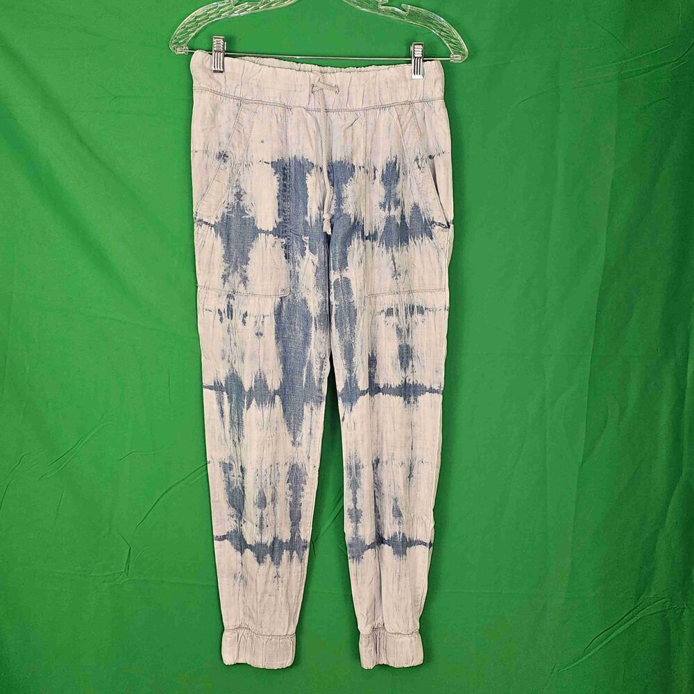 Cloth And Stone‎ Womens Blue Tie Dye Chambray Jogger Pants XS